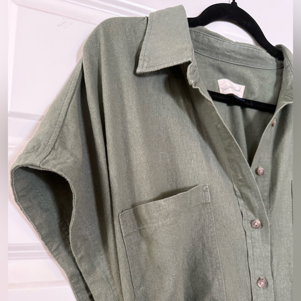 Universal Thread Olive Green Button-Front Maxi Shirt Dress - Picture 8 of 10